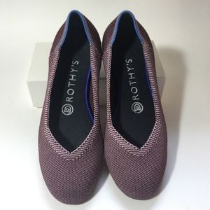 Rothy’s Plum Birdseye Round Toe Flats Size 7 Retired